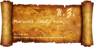 Marozsi Zakária névjegykártya