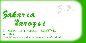 zakaria marozsi business card